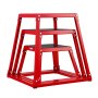 VEVOR 3-teilige Plyometrische Sprungboxen, 305/458/609 mm Plyometric Box Rot, Rutschfestes Fitness-Übungs-Step-Up-Box-Set für Heim-Fitness-Training, Konditions-Krafttraining, Jump Training Tragbar