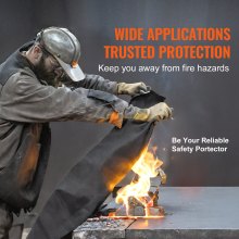 VEVOR Kohlefilz-Schweißdecken im 6er-Pack, 540 x 510 mm schwer entflammbare Schweißdecken, bis zu 1800 °F hitzebeständiges Deckenset, schneidbare feuerhemmende Schweißmattenunterlage aus Kohlefaser