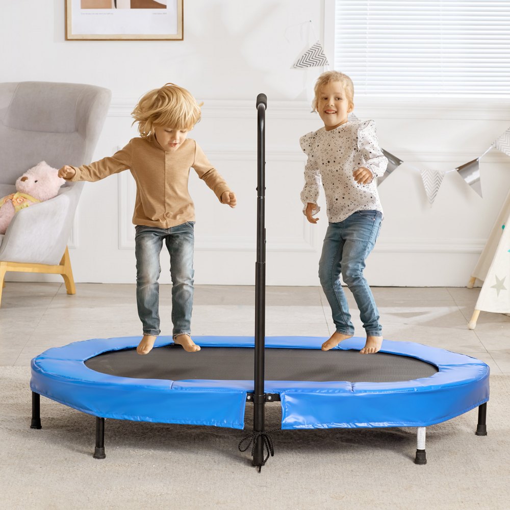 VEVOR Kindertrampolin Indoor / Outdoor-Trampolin faltbares Mini Trampolin mit Griff, Rebounder-Trampolin Gartentrampolin für Kleinkinder, Geburtstagsgeschenk für Kinder ab 3 Jahren für Spaß, Blau