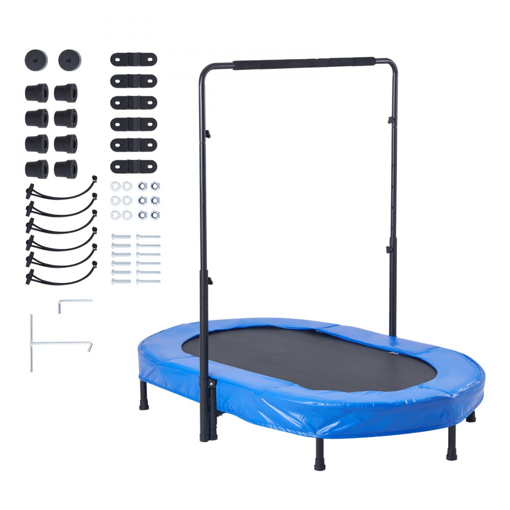 VEVOR Kindertrampolin Indoor / Outdoor-Trampolin faltbares Mini Trampolin mit Griff, Rebounder-Trampolin Gartentrampolin für Kleinkinder, Geburtstagsgeschenk für Kinder ab 3 Jahren für Spaß, Blau