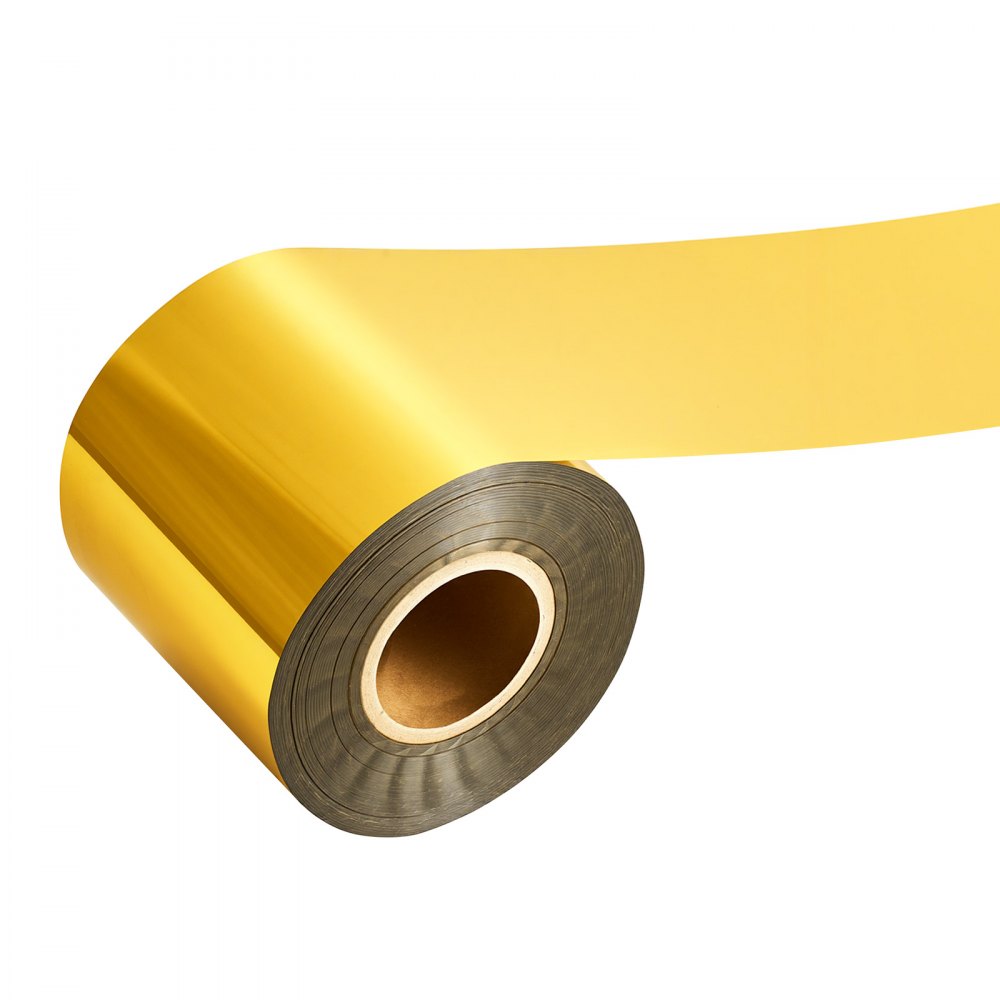 VEVOR Heißprägefolie 6 cm x 120 m Extra lange Goldfolienrolle Meterware, Kompatibel mit der VEVOR Stanz- & Prägemaschine für Beheiztes Leder, Satte Farben, Feine Textur, für Papier Holz & Kunststoff