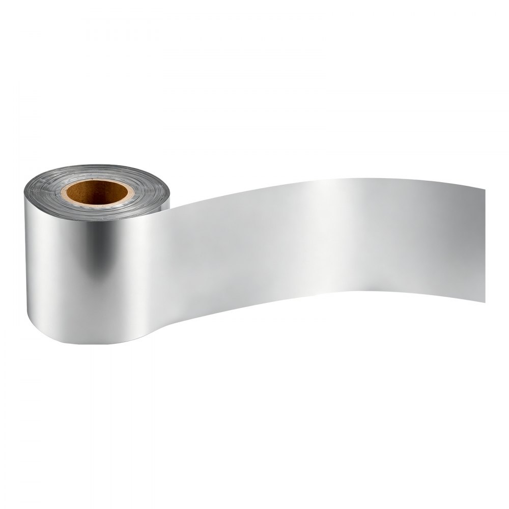 VEVOR Heißprägefolie 6 cm x 120 m Extra Lange Silberne Heißprägefolienrolle, Kompatibel mit der VEVOR Stanz- & Prägemaschine für Beheiztes Leder, Satte Farben, Feine Textur, für Papier Holz & Kunststoff