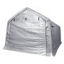 VEVOR Zeltgarage 304,8 x 457,2 x 243,8 cm Garagenzelt aus verzinkten Stahlstangen und einer dreischichtigen 240G-PE-Abdeckung Lagerzelt Carport 250 x 218 x 190 cm Zelttürgröße Gerätezelt Grau