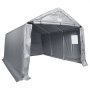 VEVOR Zeltgarage 304,8 x 457,2 x 243,8 cm Garagenzelt aus verzinkten Stahlstangen und einer dreischichtigen 240G-PE-Abdeckung Lagerzelt Carport 250 x 218 x 190 cm Zelttürgröße Gerätezelt Grau