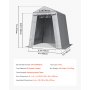 VEVOR Gerätehaus, 183x183x213 cm, Garagenzelt aus PE-Material, Geräteschuppen, Fahrradgarage, Gartenschuppen, Carport, Fahrradschuppen, Aufbewahrungsgarage für Motorrad, Rasenmäher, Fahrrad, grau