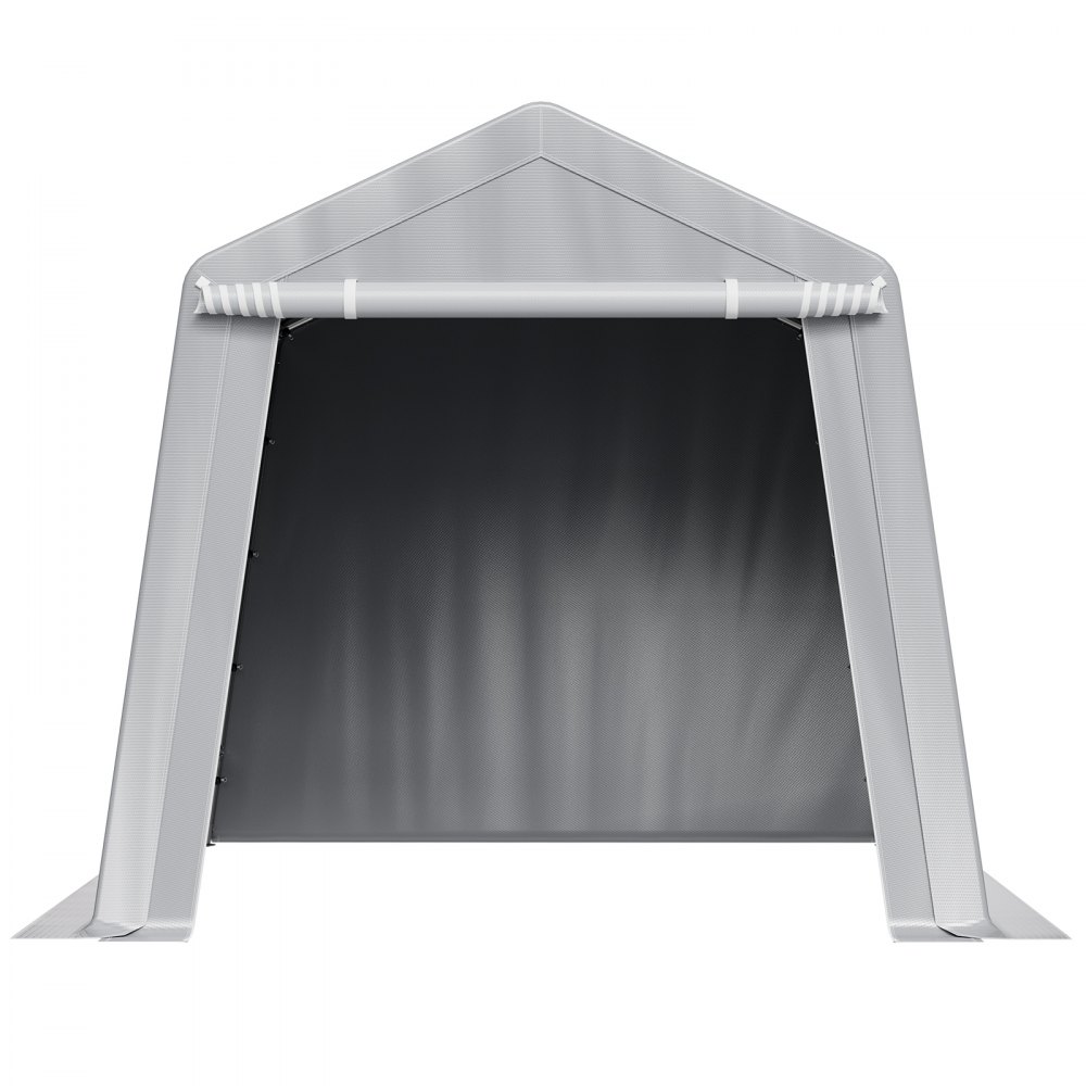 VEVOR Garden Shed, 243.8x243.8x229cm, Garage Tent made of PE, Tool Shed, Bicycle Garage, Garden Shed, Carport, Bicycle Shed, Storage Garage for Motorcycle, Lawn Mower, Bicycle, Gray