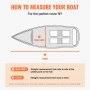 VEVOR Bootspersenning Abdeckplane Bootsplane, 609–670 cm Persenning Schlauchboot 600D Oxford-Gewebe Bootspersenning Abdeckung mit Aufbewahrungstasche 435 x 300 mm, Angelboot Bootsabdeckplane Grau