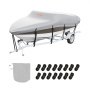 VEVOR Bootspersenning Abdeckplane Bootsplane, 609–670 cm Persenning Schlauchboot 600D Oxford-Gewebe Bootspersenning Abdeckung mit Aufbewahrungstasche 435 x 300 mm, Angelboot Bootsabdeckplane Grau
