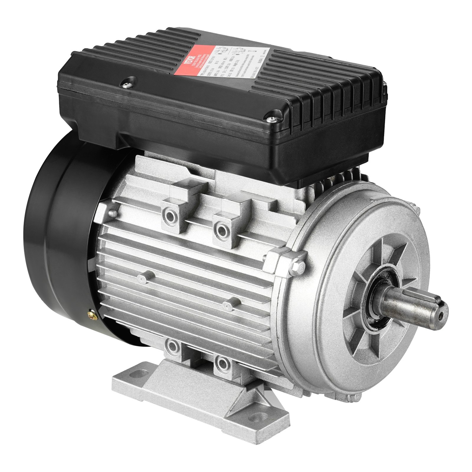 VEVOR 0,75 kW Elektromotor 1400 U/min, AC 220~240 V 5,45 A, 80, B3-Rahmen, Luftkompressormotor einphasig, 19 mm Keilwelle, Rechts-/Linkslauf für landwirtschaftliche Maschinen und allgemeine Geräte