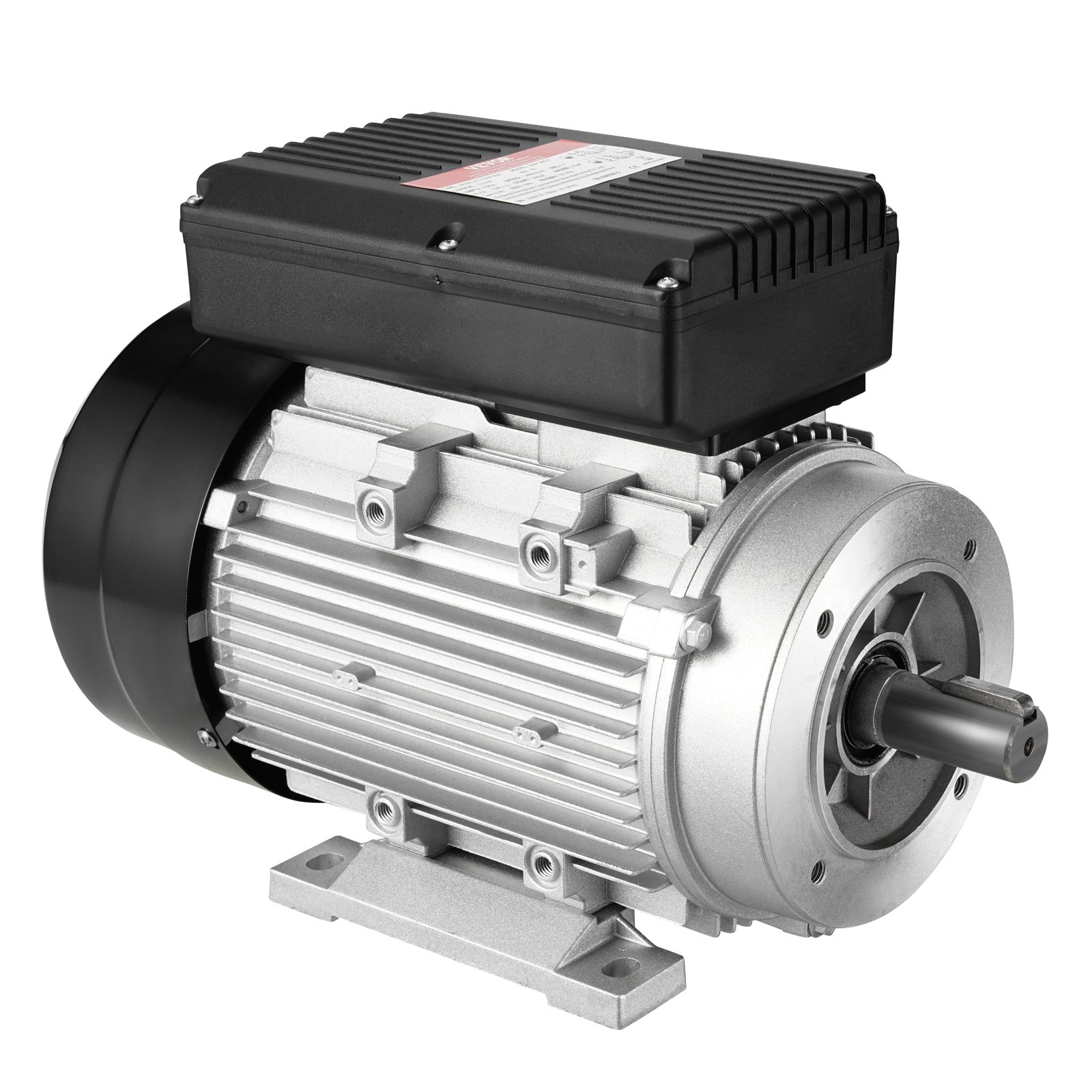 VEVOR 1,5 kW Elektromotor 1400 U/min, AC 220~240 V 9,85 A, 90 l, B34-Rahmen, Luftkompressormotor einphasig, 24 mm Keilwelle, Rechts-/Linkslauf für landwirtschaftliche Maschinen und allgemeine Geräte