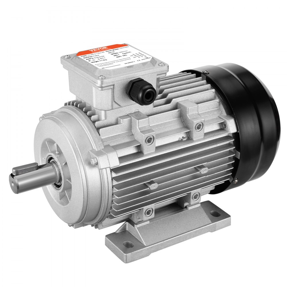 VEVOR 2,2 kW Elektromotor 2890 U/min, AC 400 V 4,7 A, 90 l, B3-Rahmen, Luftkompressormotor 3-phasig, 24 mm Keilwelle, Rechts-/Linkslauf für landwirtschaftliche Maschinen und allgemeine Geräte