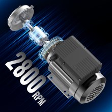 VEVOR 2,2 kW Elektromotor 2800 U/min, Wechselstrom 220–240 V, 13,8 A, 90 l, B3-Rahmen, Luftkompressormotor einphasig, 24 mm Keilwelle, Rechts-/Linkslauf für landwirtschaftliche Maschinen und allgemeine Geräte