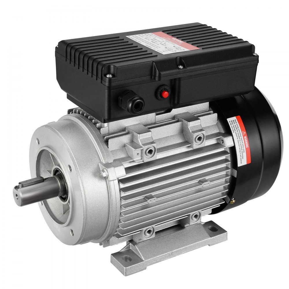 VEVOR 1,1 kW Elektromotor 2800 U/min, AC 220–240 V 7,1 A, 90 S, B34-Rahmen, Luftkompressormotor einphasig, 24 mm Keilwelle, Rechts-/Linkslauf für landwirtschaftliche Maschinen und allgemeine Geräte