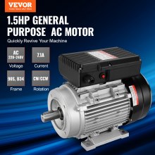 VEVOR 1,1kW Elektromotor 2800U/min AC 220-240V 7,1A 1-phasig 24mm Keilwelle