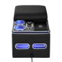 VEVOR Universal Mittelkonsole für die Rücksitzbank Kabelloses Laden Schwarz für Smartphones, 7-Farben Ambientebeleuchtung, 5 V/3 A QC, 5 V/3 A PD über USB-C, 12-24-V-Buchse, Handyhalterungen, Staufach