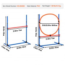 VEVOR Agility Training Set für Hunde 4-teiliges Set mit Hürden und Sprungring