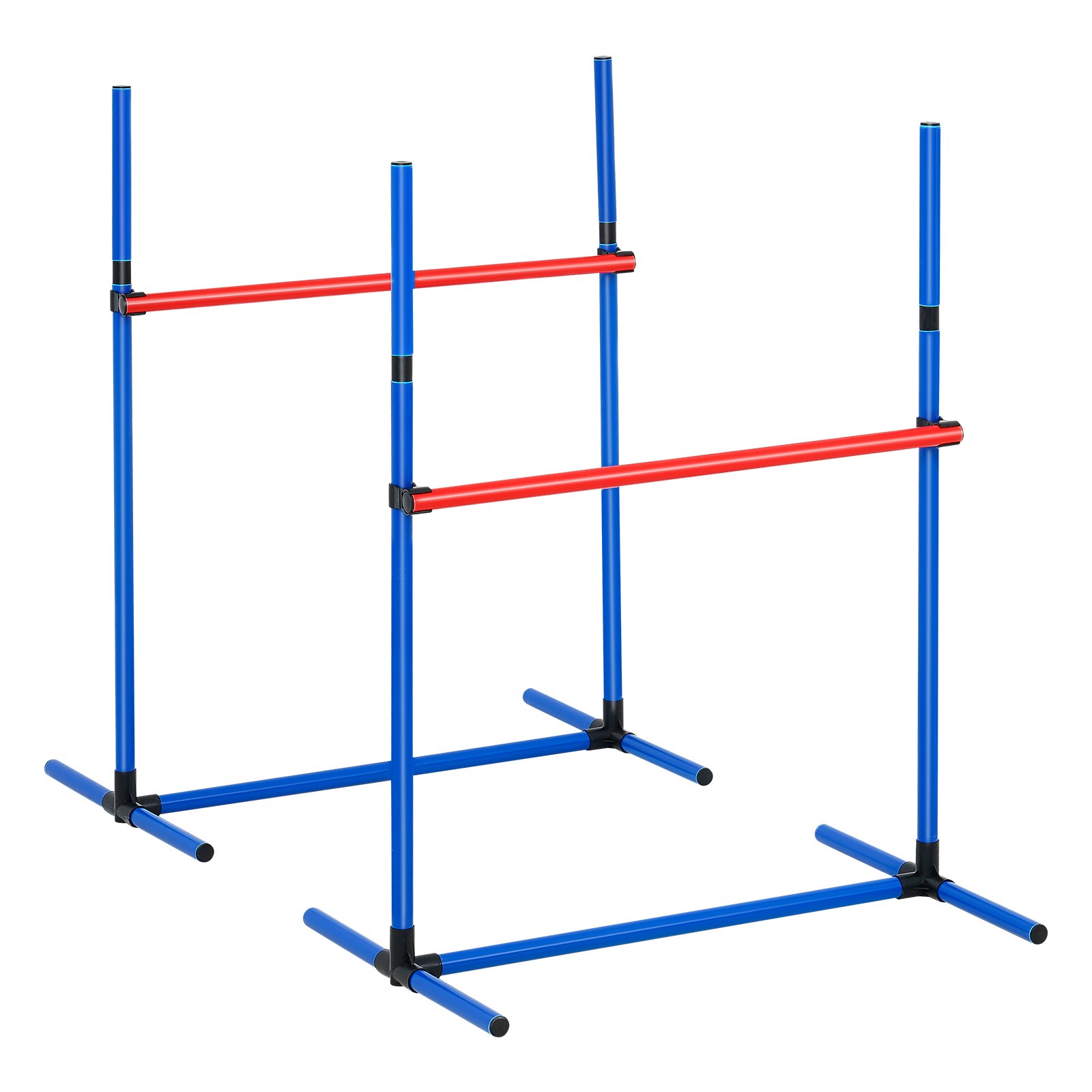VEVOR Hunde-Agility-Trainingsausrüstung, 4-teiliges Set – verstellbare hohe Hürden und Sprungring, Welpen-Hindernisparcours-Starter-Set mit Stangen-Aufbewahrungstasche für Hinterhof, drinnen, draußen