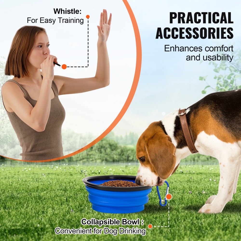 VEVOR Hunde-Agility-Trainingsausrüstung, 4-teiliges Set mit verstellbaren hohen Hürden, 6 Slalomstangen, Sprungring, quadratischer Pausenbox, Pfeife, faltbarer Schüssel, Hindernisparcours-Set für Welpen für den Garten, drinnen und draußen