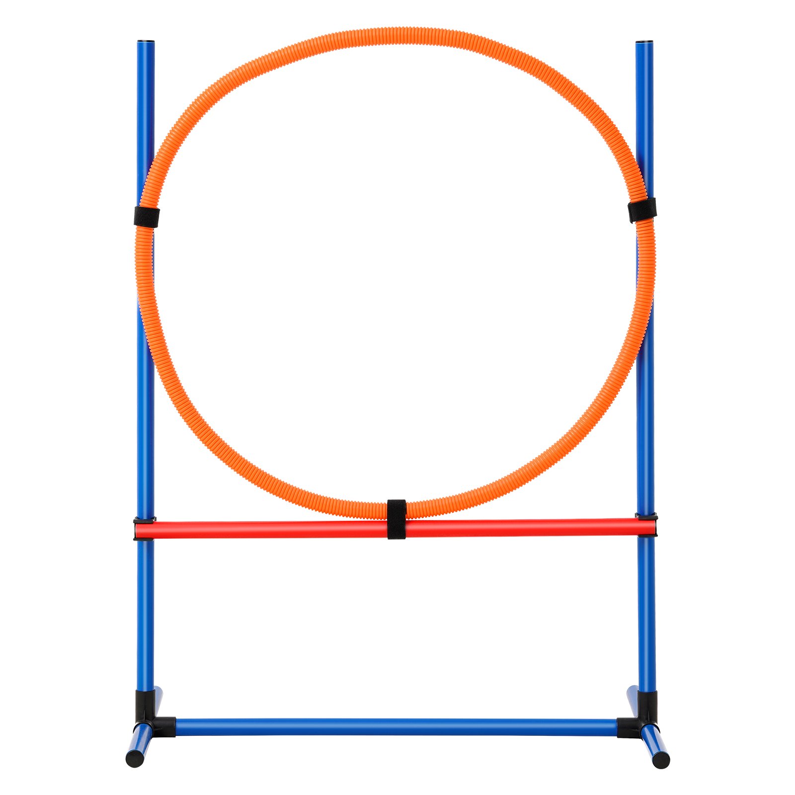 VEVOR Hunde-Agility-Trainingsausrüstung, 4-teiliges Set mit verstellbaren hohen Hürden, 6 Slalomstangen, Sprungring, quadratischer Pausenbox, Pfeife, faltbarer Schüssel, Hindernisparcours-Set für Welpen für den Garten, drinnen und draußen