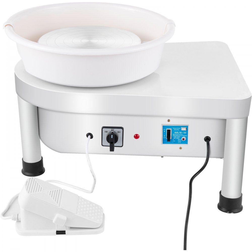VEVOR Ceramic Wheel Machine 280W Electric Pottery 25cm Keramik Radmaschine 220V Radmaschine DIY verstellbare Füße mit Sculpting Set Elektrische Töpferscheibe Maschine mit Fußpedale und Waschbecken