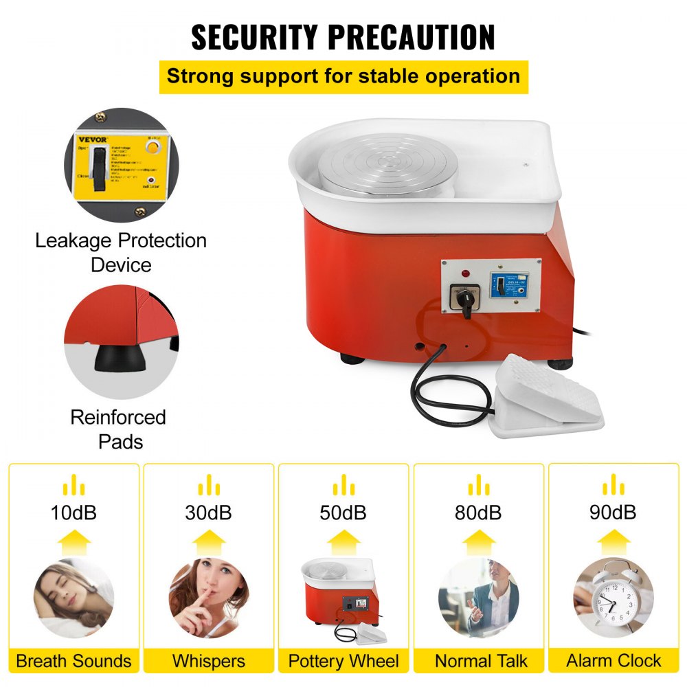 Mophorn Electric Pottery Wheel 25cm Pottery Wheel Shaping Machine 280W Electric Pottery Wheel Ceramic Machine 220V Ceramic Wheel Machine DIY Adjustable Feet with Sculpting Set and for Ceramic Crafts