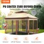 VEVOR Pavillon 334x334x281cm Gartenzelt PU-beschichtetes 250D-Oxford-Gewebe Faltpavillon inkl. Aufbewahrungstasche Partyzelt 8-10 Personen Pop up Zelt Faltzelt Gartenpavillon ideal für Campingausflug