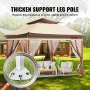 VEVOR Pavillon 334x334x281cm Gartenzelt PU-beschichtetes 250D-Oxford-Gewebe Faltpavillon inkl. Aufbewahrungstasche Partyzelt 8-10 Personen Pop up Zelt Faltzelt Gartenpavillon ideal für Campingausflug