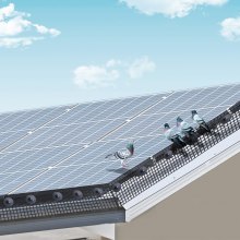 VEVOR Vogelschutz für Solarmodule, 15,2 cm x 15,2 m, Taubenabwehr Solaranlagengitter mit 50 Edelstahl-Verschlüssen, Solarmodul-Schutz mit rostfreier PVC-Beschichtung, 1,27 cm Drahtrollengeflecht