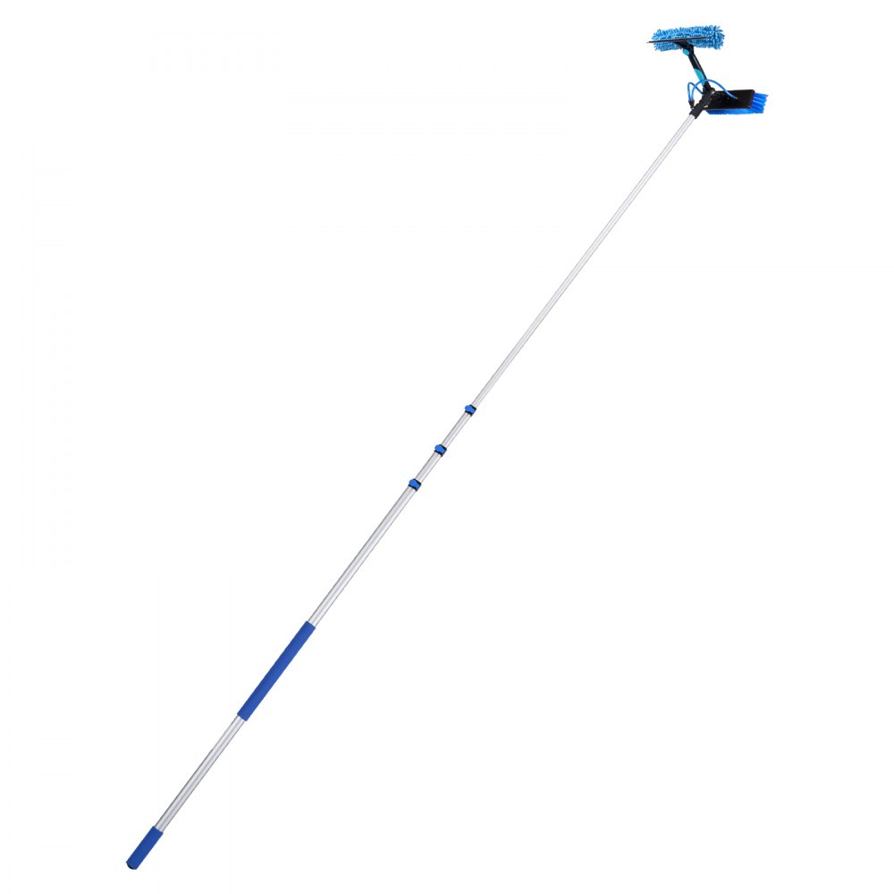 VEVOR Solar Panel Cleaning Kit, 6.06 m, Water Fed Pole Kit with Cleaning Brush, Soap Dispenser, Extendable Aluminum Telescopic Pole, 180° Rotatable Brush Head, for Roof Mounted Solar Panels, Windows