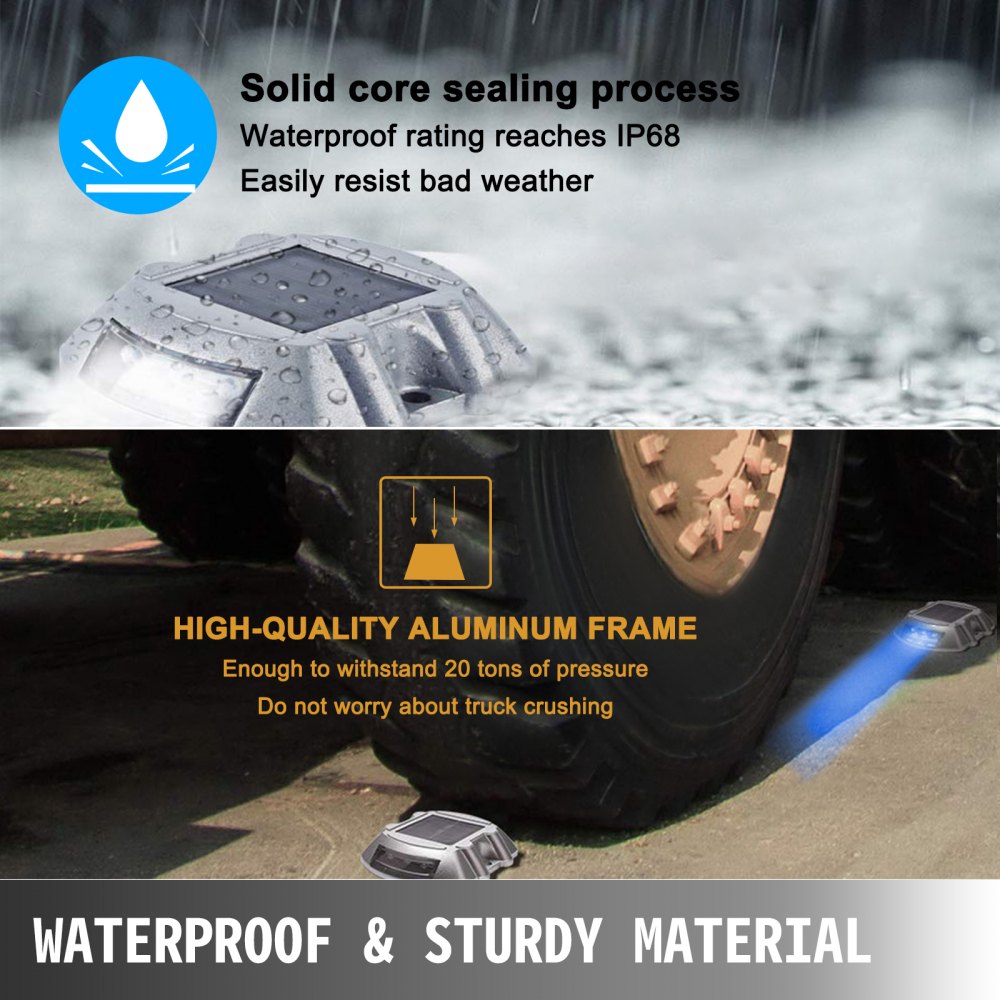 1 Stück Solar Bodenleuchten Led Sicherheitsmarkierungen 44000lb Belastbarkeit