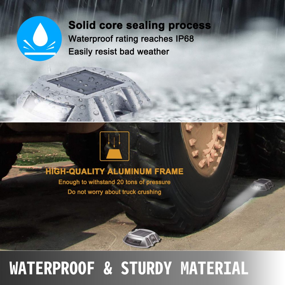 Vevor Solar Bodenleuchten Außen Garten Solarleuchten 1 Stk. 6 Leds Weißes Licht