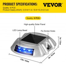 VEVOR 8er-Set Solar Bodenleuchte LED Solarleuchten für Außen Deck Leuchten