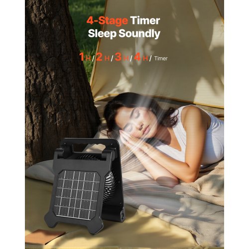 Ventilateur solaire de camping avec lumière LED, ventilateur de camping portable Ventilateur solaire de camping avec lumière LED, ventilateur de camping portable