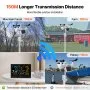 VEVOR Profi WLAN-Wetterstation 7 in 1 solarbetrieben Wettercenter 190,5 mm (7,5-inch) Display 150m Übertragungsreichweite Außensensor für Windgeschwindigkeit Windrichtung Temperatur Luftfeuchtigkeit Niederschlag