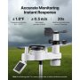 VEVOR 7-in-1-Wetterstation Funk, 7,5-Zoll-Display, solarbetriebener Außensensor, Regenmesser, für Wettervorhersage, Temperatur, Luftfeuchtigkeitsmesser, Windgeschwindigkeit & -richtung (kein WLAN)