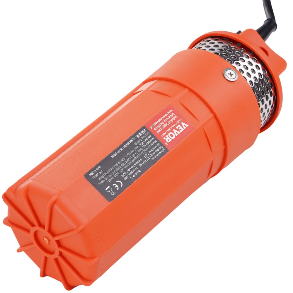 VEVOR Solar Wasserpumpe, 12 V DC, 96 W, Tiefbrunnenpumpe, max. Durchfluss 1,6 GPM, max. Förderhöhe 70 m, solarbetriebene Tauchpumpe für Brunnen, Bewässerung von Bauernhöfen, Tränken von Nutztieren