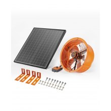 VEVOR Solar Abführung Ventilator Belüftung Lüfter Φ400x150mm inkl. Thermostat