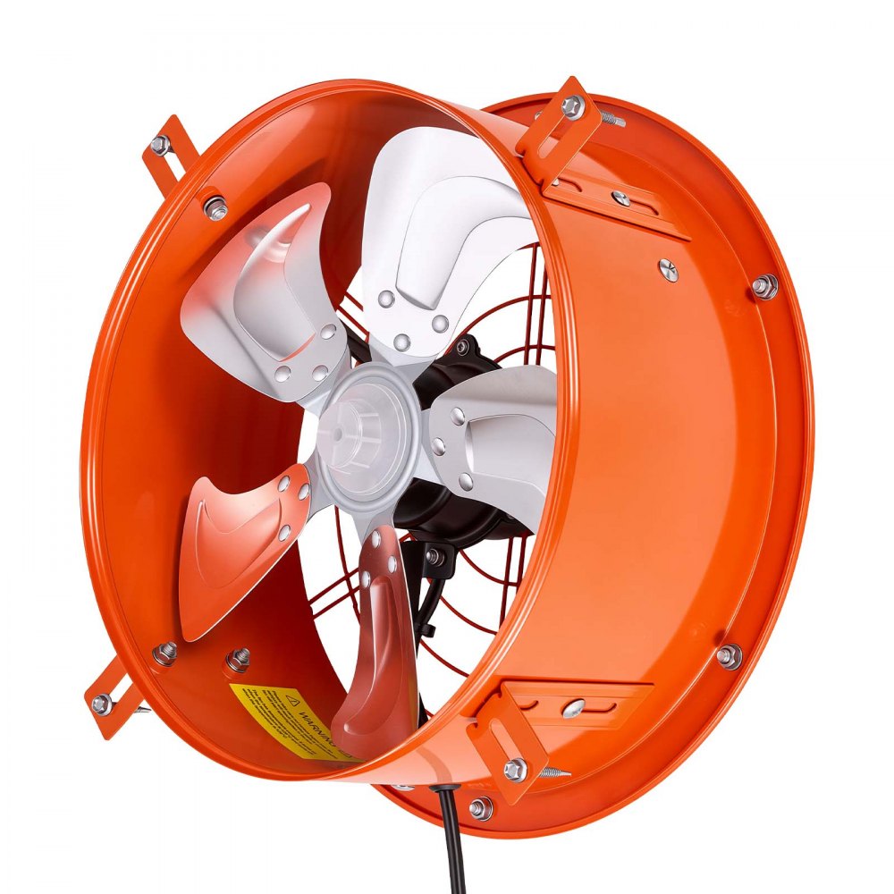 VEVOR Giebellüfter 30,5cm Dachbodenlüfter Solarbetrieben 1529,1m³/h Orange, 3-in-1 Belüftung Kühlung & Entfeuchtung für Dachboden Gewächshaus & Lager, Stahlgehäuse, mit Thermostat & 35W Solarpannel