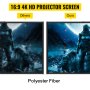 VEVOR 16:9 Beamer Leinwand Stativ 4K HD Stativ Leinwand Präsentationswand Projektionsfläche 160x95cm Projektionsleinwand Stativ 200-250cm höhenverstellbar ideal für Heimkino Tagungsraum Hochzeiten