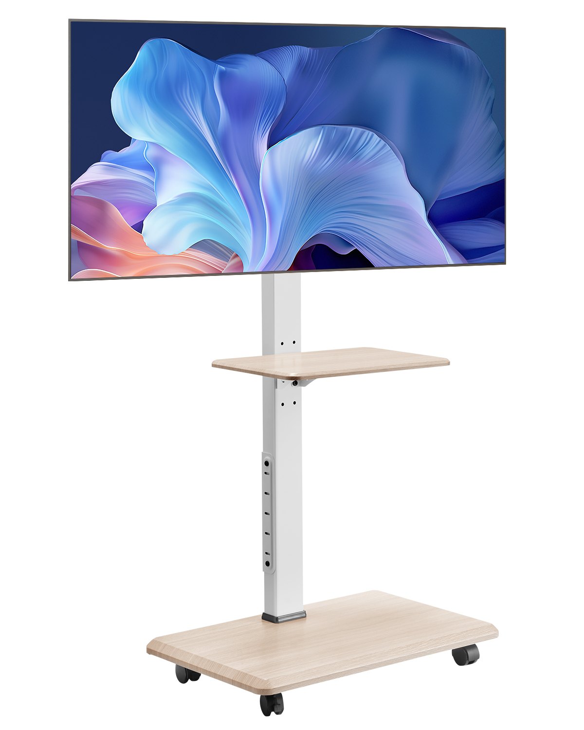 VEVOR rollbarer TV-Ständer Fernsehständer für 812,8-1778 mm TVs bis zu 40 kg, 25° Links-Rechts-Drehung & höhenverstellbare TV-Halterung mit Ablage für Schlafzimmer Wohnzimmer (max. 600 x 400 mm)