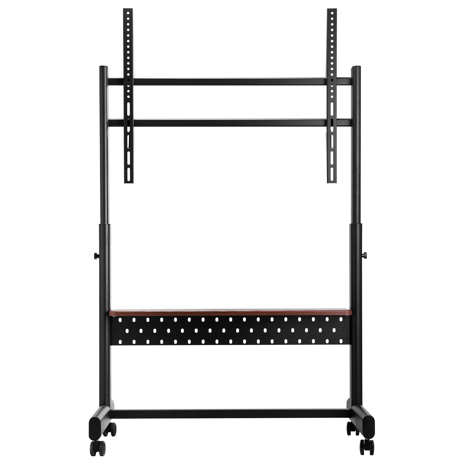 VEVOR Rolling TV Stand TV Cart for 1397-2540 mm Screens, Height-Adjustable Portable Monitor Stand with Shelf, Supports up to 92.99 kg, for Living Room, Bedroom, Office (Max VESA 800 x 600 mm)