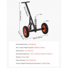 VEVOR 454kg Rangierhilfe Anhänger 425/560mm Höhe 50,8mm Kugel 355,6mm Reifen