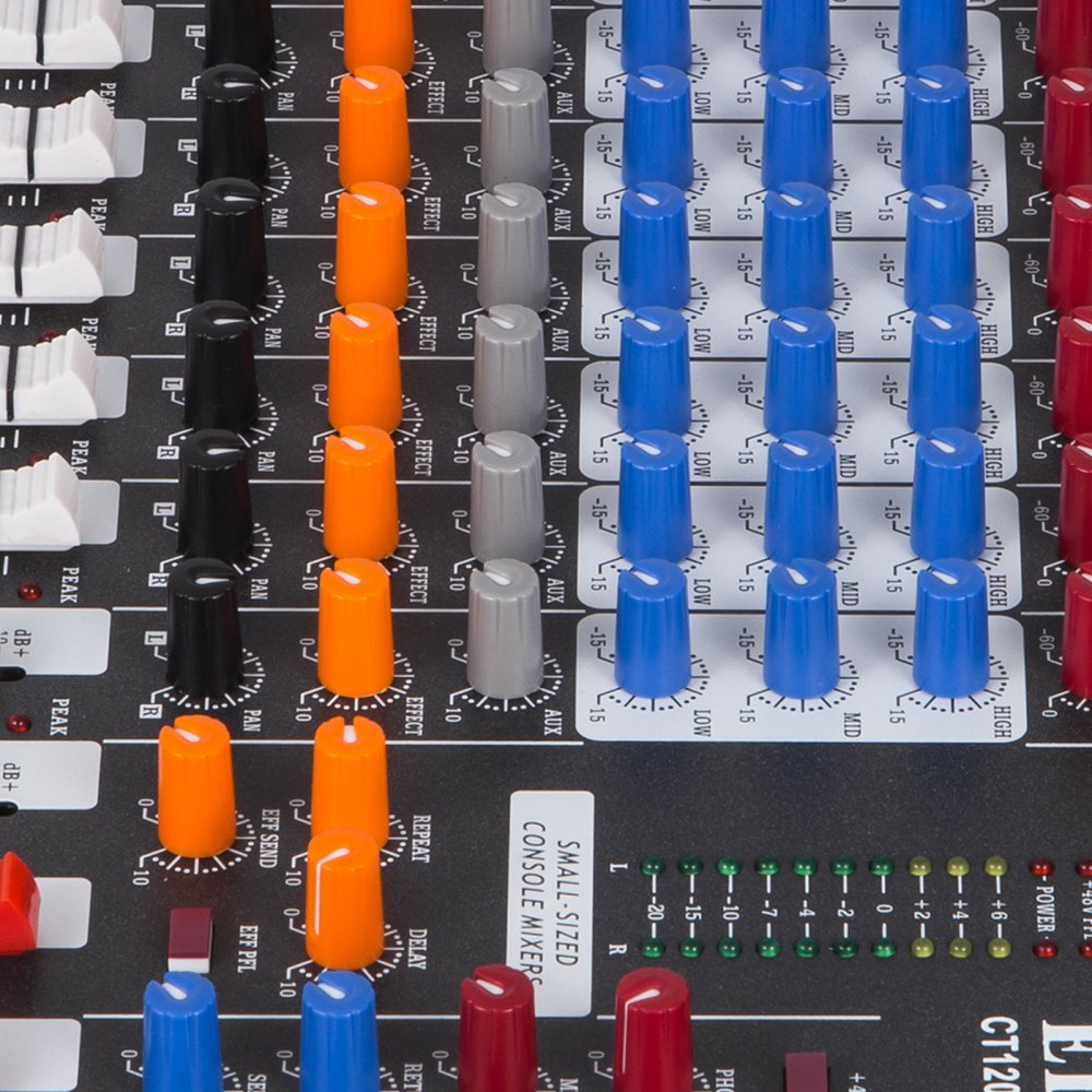 12 Kanäle Mic Line Audiomixer Mischpult Usb Xlr Eingang 3-band-eq 48v + Netzteil