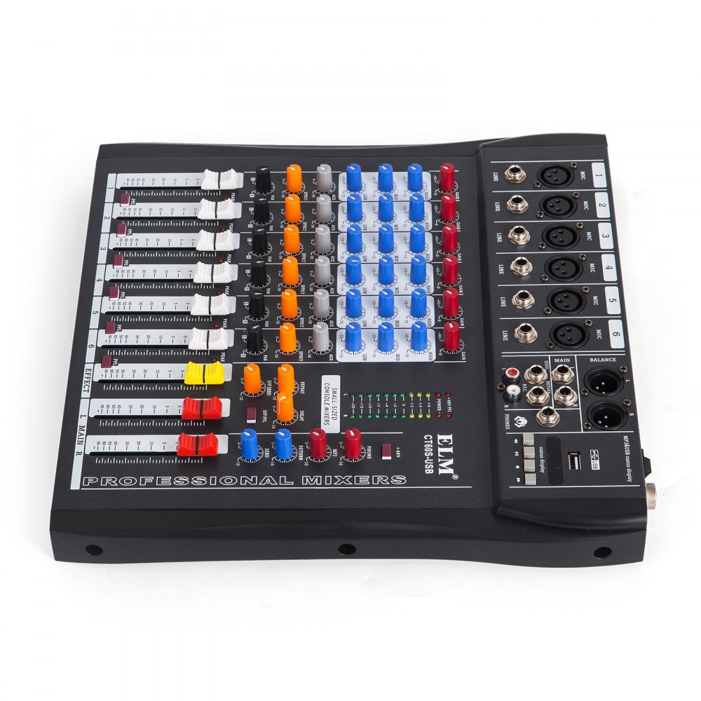6-kanal Digital Mic Line Audio Mixer Mischpult Effect 48v Phantom Speisung Usb