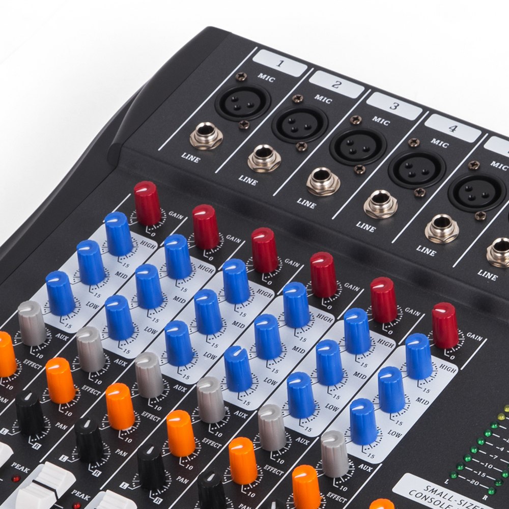 6-kanal Digital Mic Line Audio Mixer Mischpult Effect 48v Phantom Speisung Usb