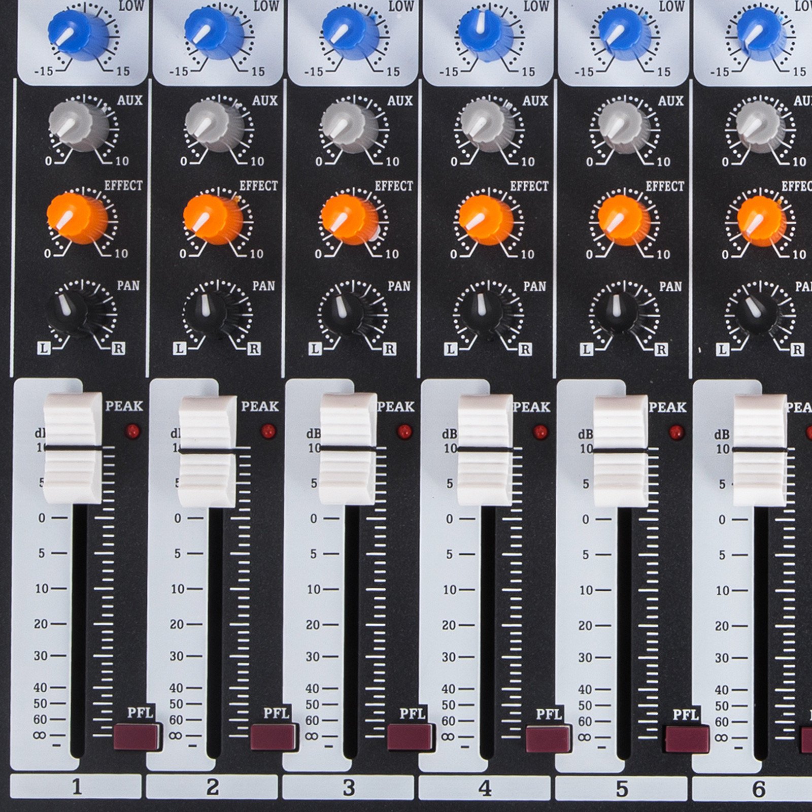 6-kanal Digital Mic Line Audio Mixer Mischpult Effect 48v Phantom Speisung Usb
