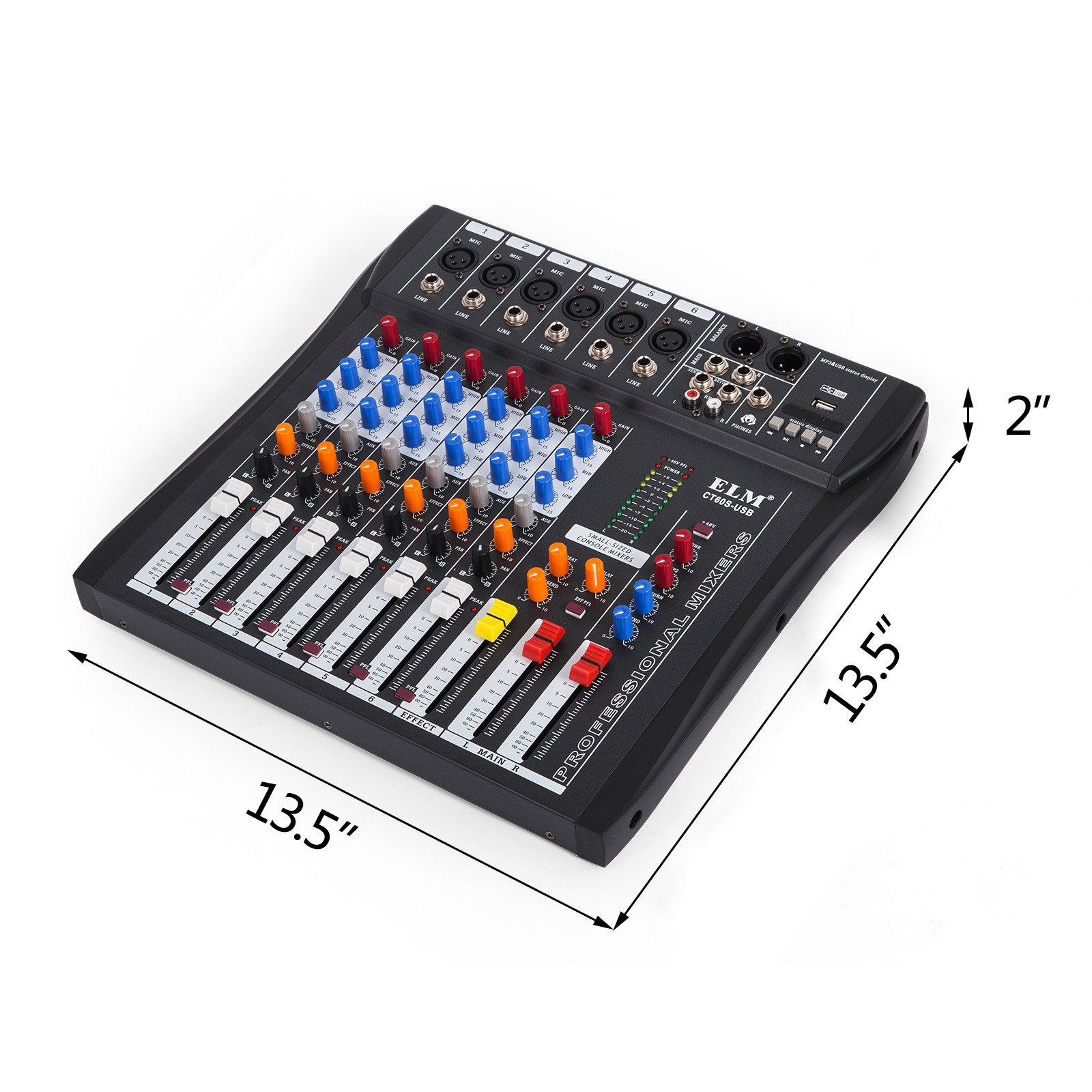 6-kanal Digital Mic Line Audio Mixer Mischpult Effect 48v Phantom Speisung Usb