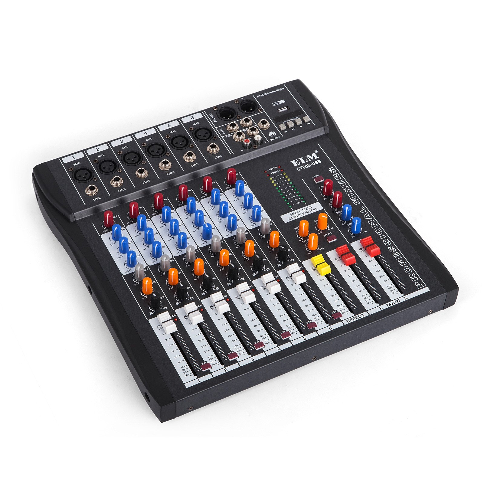 6-kanal Digital Mic Line Audio Mixer Mischpult Effect 48v Phantom Speisung Usb