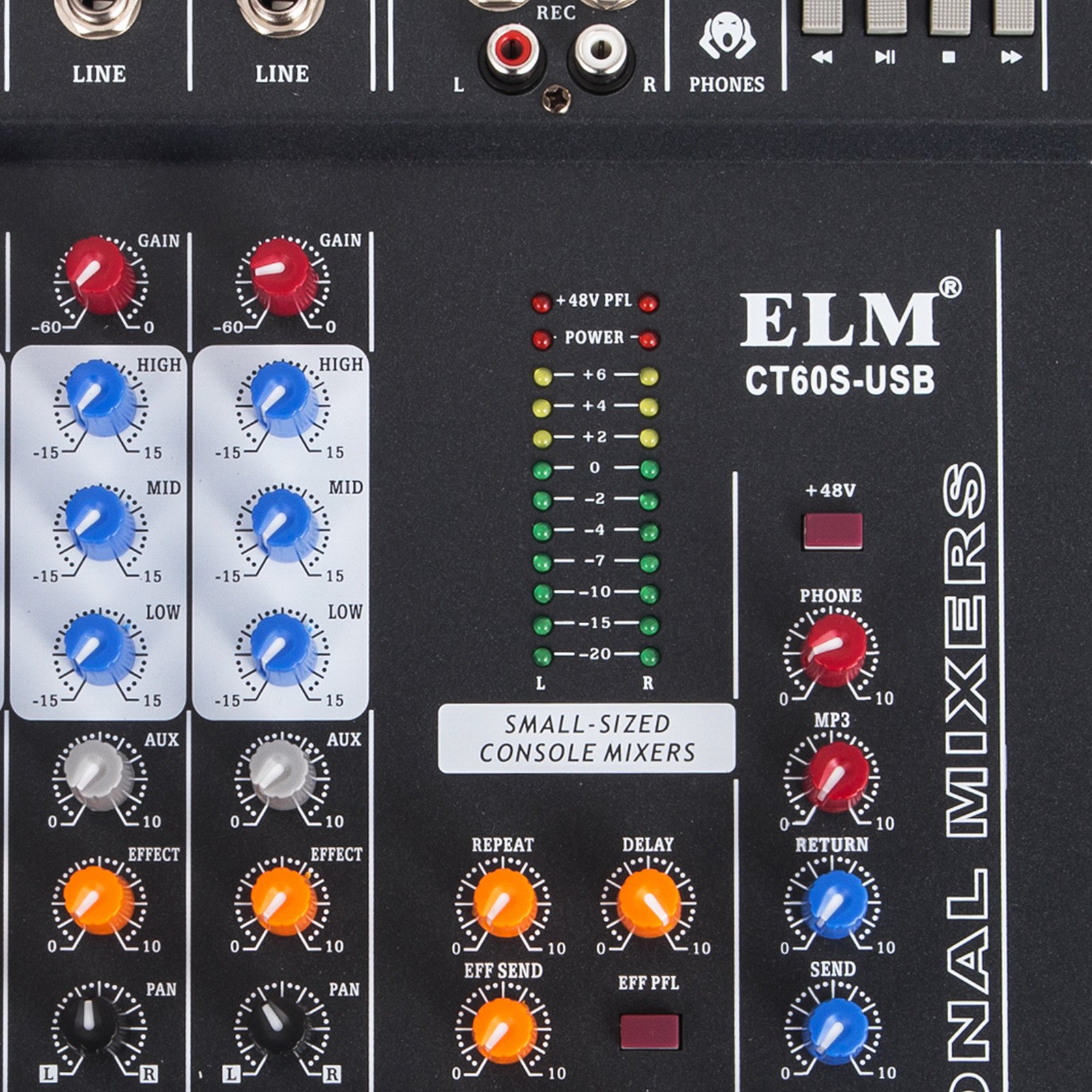 6-kanal Digital Mic Line Audio Mixer Mischpult Effect 48v Phantom Speisung Usb