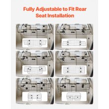 VEVOR Hunde Autobarriere einstellbare Trennwand Hundegitter 1525 mm Autoschutzgitter für die Rücksitze, Haustierbarriere aus Drahtgeflecht, universell passende Autobarriere für SUVs Lkws Fahrzeuge